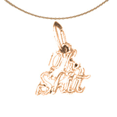 Anhänger mit „Oh Shit“-Spruch aus 14 Karat oder 18 Karat Gold