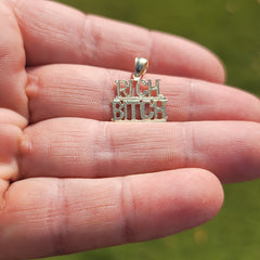 14K or 18K Gold Rich Bitch Saying Pendant