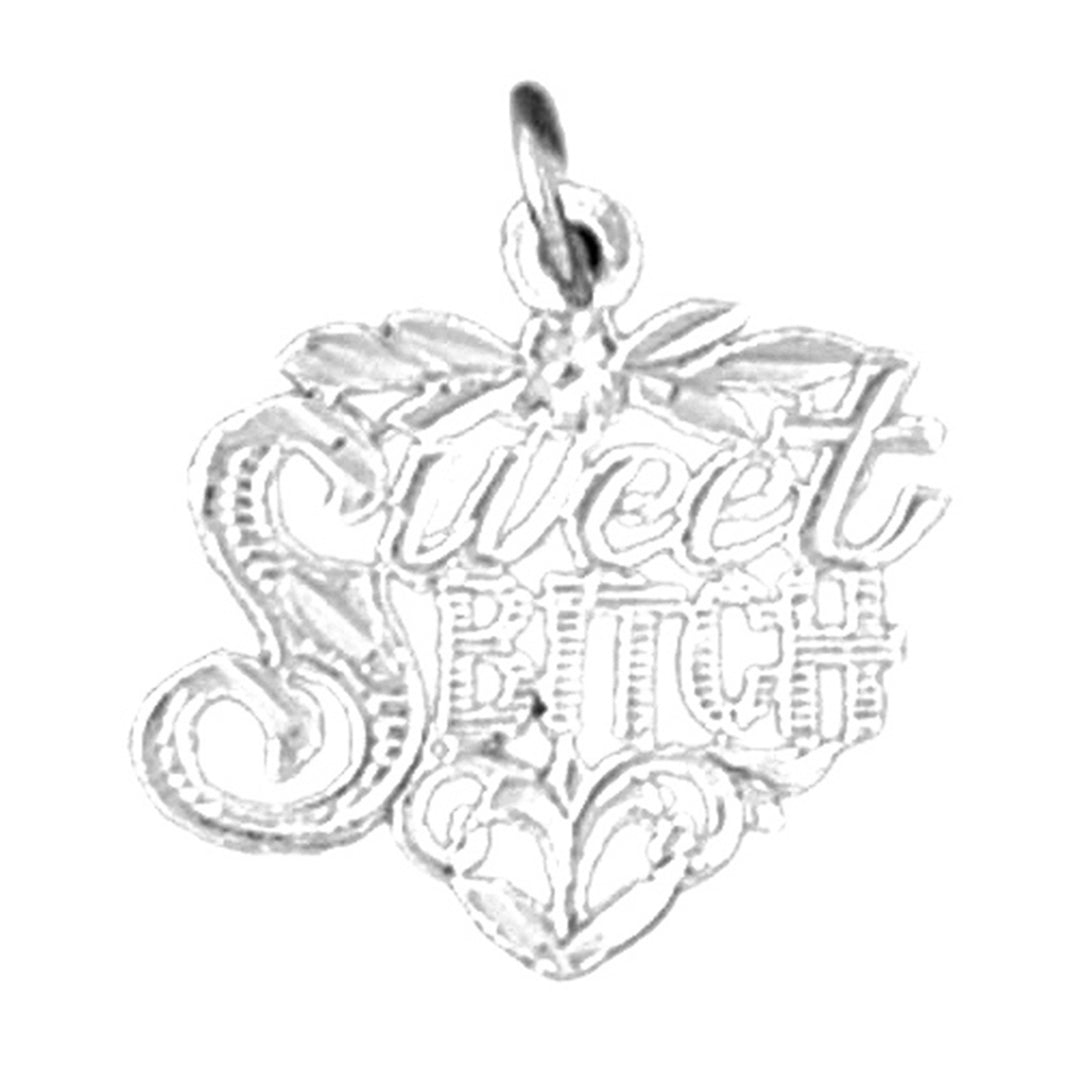 14K or 18K Gold Sweet Bitch Saying Pendant