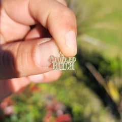 14K or 18K Gold Spoiled Bitch Saying Pendant