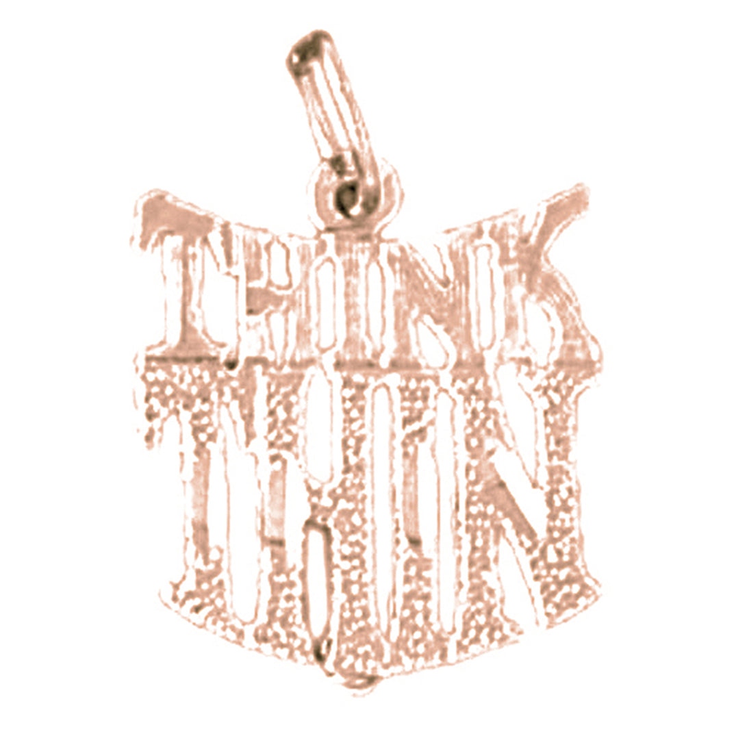 14K or 18K Gold Think Thin Saying Pendant