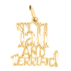 14K or 18K Gold Tall And Terrific Saying Pendant
