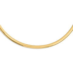 14K Yellow Gold 6mm Lightweight Domed Omega Chain