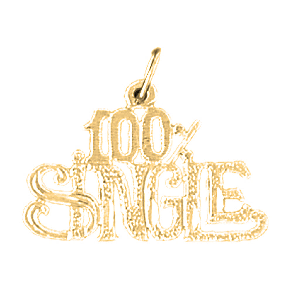 14K or 18K Gold 100% Single Saying Pendant