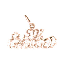 14K or 18K Gold 50% Engaged Saying Pendant