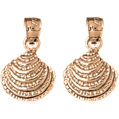 14K or 18K Gold 16mm Shell Earrings