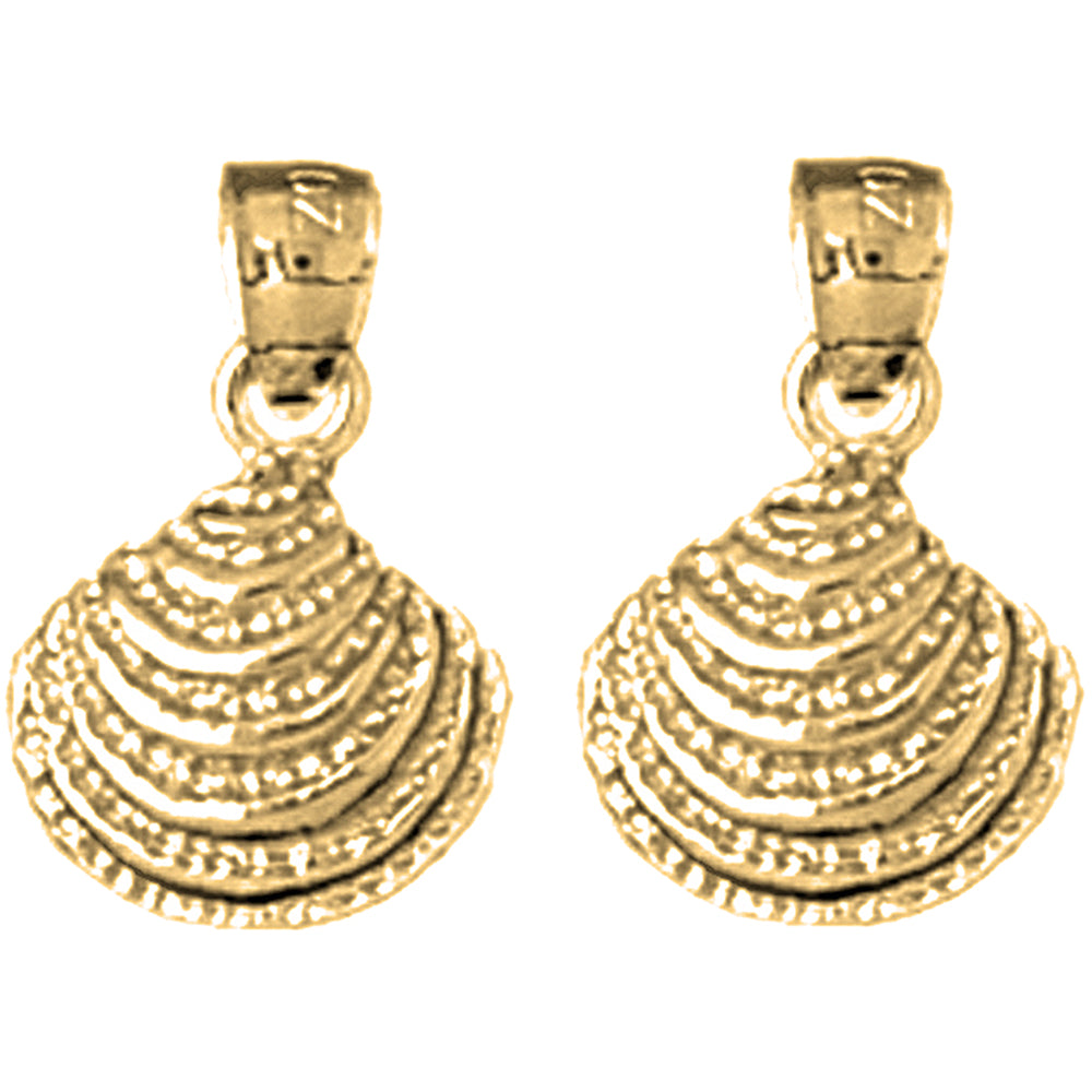 14K or 18K Gold 16mm Shell Earrings