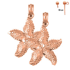 14K or 18K Gold Starfish Earrings