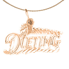 Anhänger mit Diätspruch aus 14-karätigem oder 18-karätigem Gold mit Schraube