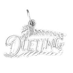 14K or 18K Gold Screw Dieting Saying Pendant