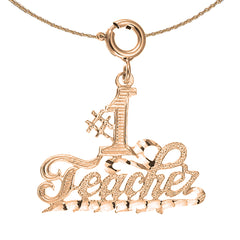 14K or 18K Gold #1 Teacher Pendant