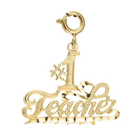 14K or 18K Gold #1 Teacher Pendant