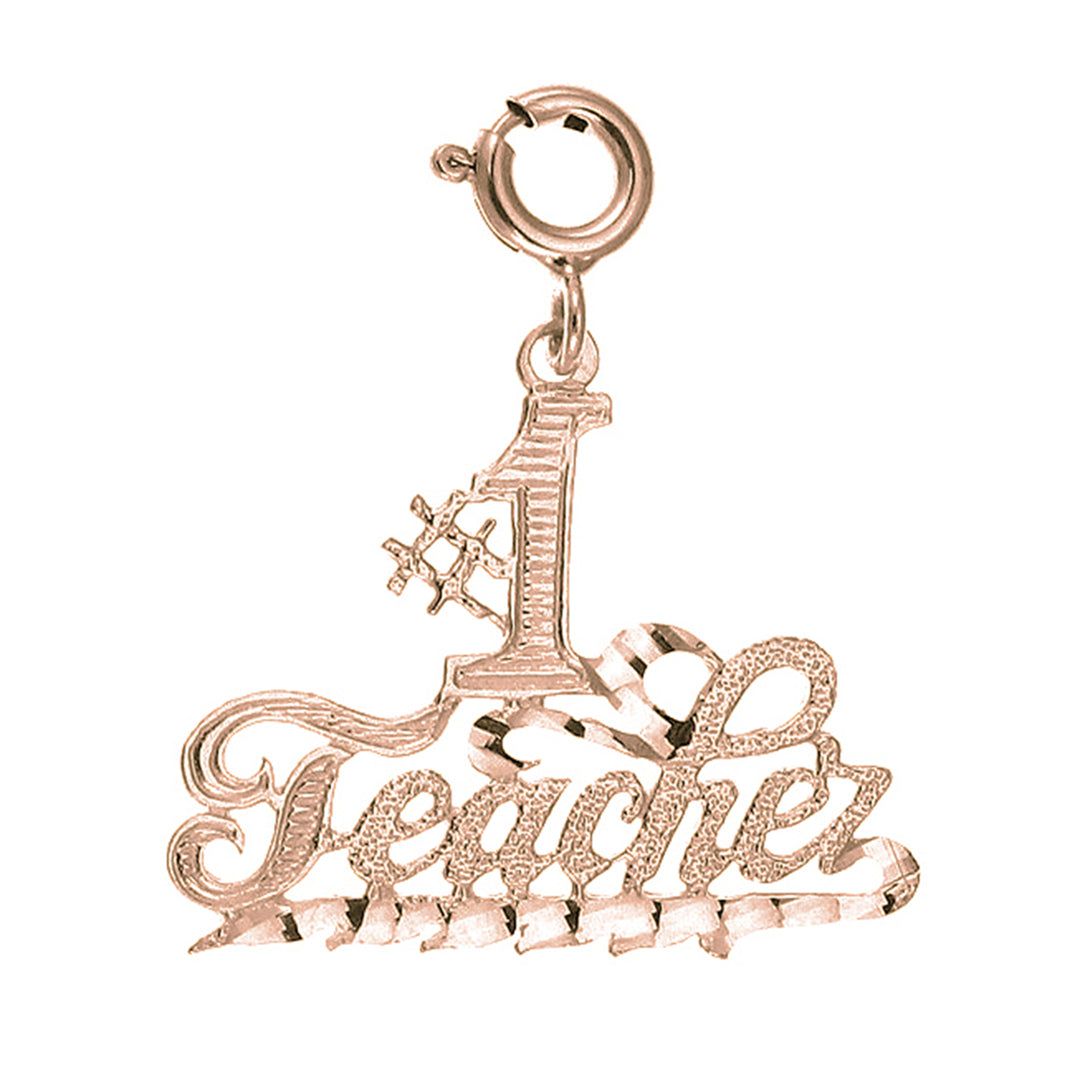 14K or 18K Gold #1 Teacher Pendant