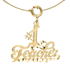 14K or 18K Gold #1 Teacher Pendant