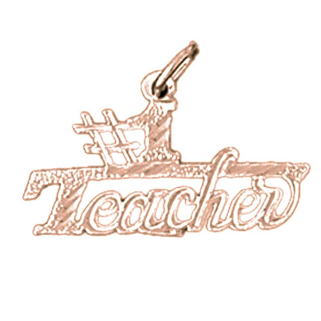 14K or 18K Gold #1 Teacher Pendant