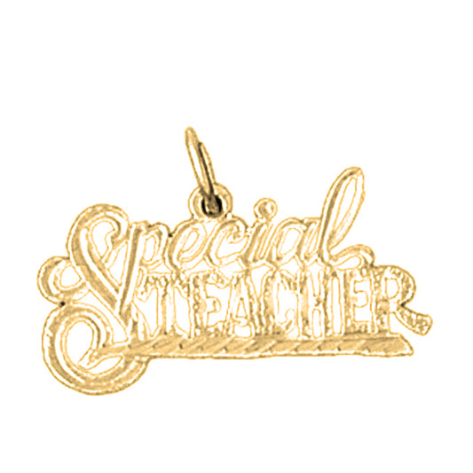 14K or 18K Gold Special Teacher Pendant