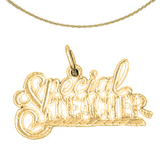 14K or 18K Gold Special Teacher Pendant
