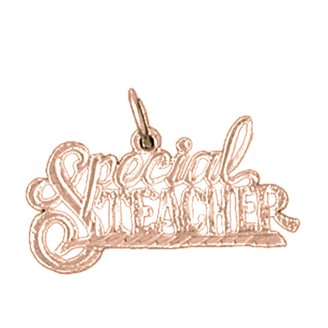 14K or 18K Gold Special Teacher Pendant