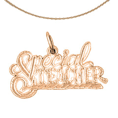 14K or 18K Gold Special Teacher Pendant