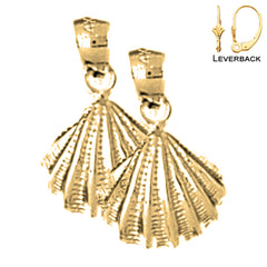 14K oder 18K Gold 17mm Muschel Ohrringe