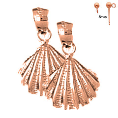 14K oder 18K Gold 17mm Muschel Ohrringe