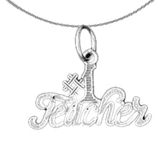 14K or 18K Gold #1 Teacher Pendant