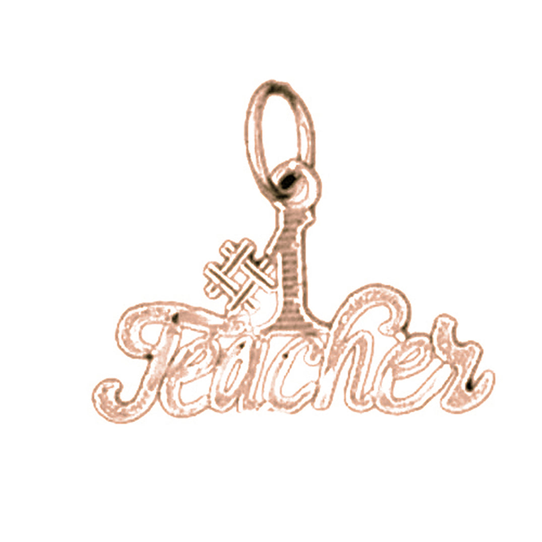 14K or 18K Gold #1 Teacher Pendant