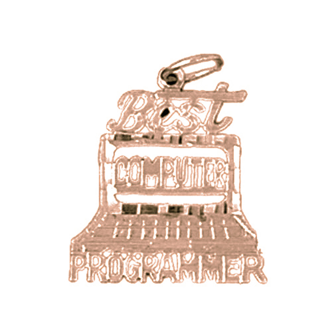 14K or 18K Gold Best Computer Programmer Pendant