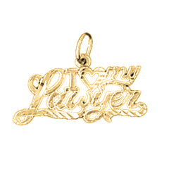14K or 18K Gold I Love My Lawyer Pendant