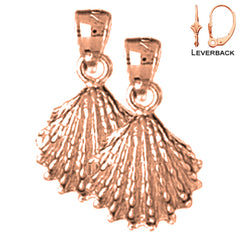 14K oder 18K Gold 18mm Muschel Ohrringe