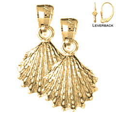 14K oder 18K Gold 18mm Muschel Ohrringe