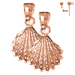 14K oder 18K Gold 18mm Muschel Ohrringe