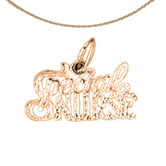 Colgante de enfermera especial de oro de 14 quilates o 18 quilates