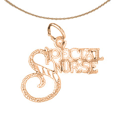 Colgante de enfermera especial de oro de 14 quilates o 18 quilates