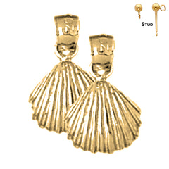 14K oder 18K Gold 16mm Muschel Ohrringe