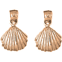 14K or 18K Gold 16mm Shell Earrings