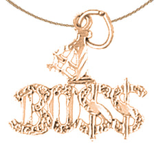 Colgante Boss #1 de oro de 14 quilates o 18 quilates