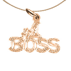 14K or 18K Gold #1 Boss Pendant