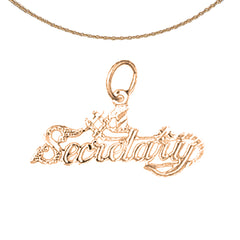 14K or 18K Gold #1 Secretary Pendant