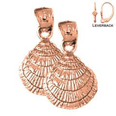 14K oder 18K Gold 17mm Muschel Ohrringe