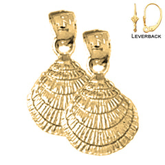 14K oder 18K Gold 17mm Muschel Ohrringe