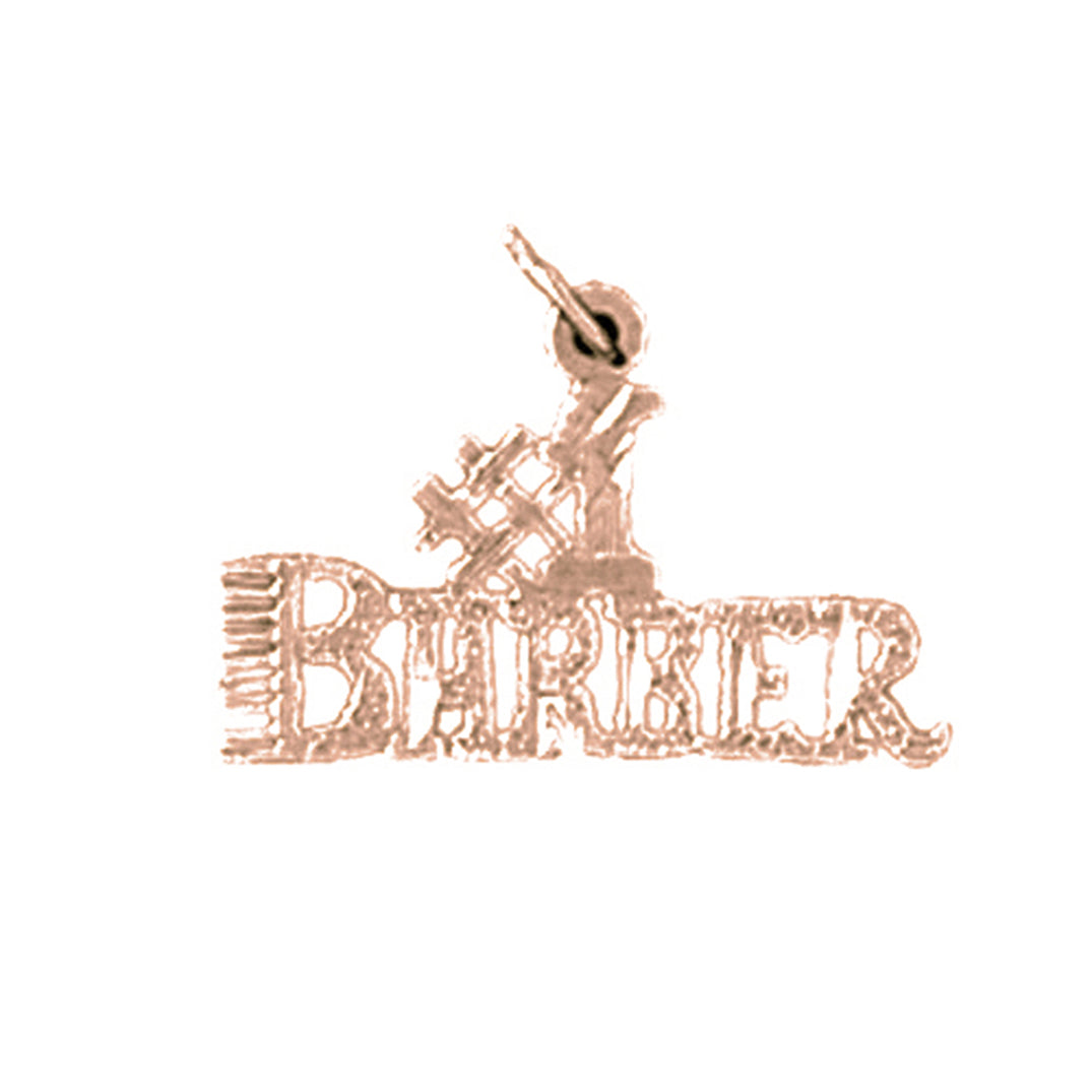 14K or 18K Gold #1 Barber Pendant