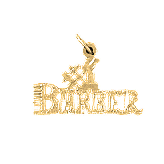 14K or 18K Gold #1 Barber Pendant