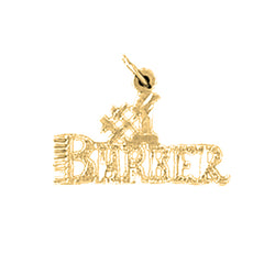 14K or 18K Gold #1 Barber Pendant