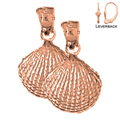 14K oder 18K Gold 17mm Muschel Ohrringe