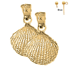 14K oder 18K Gold 17mm Muschel Ohrringe