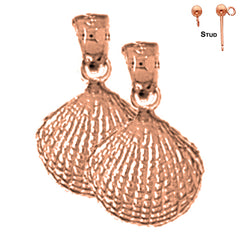 14K oder 18K Gold 17mm Muschel Ohrringe