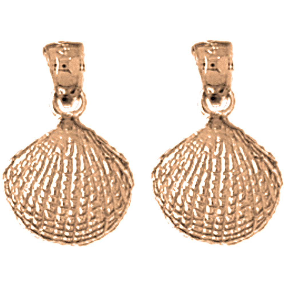 14K or 18K Gold 17mm Shell Earrings