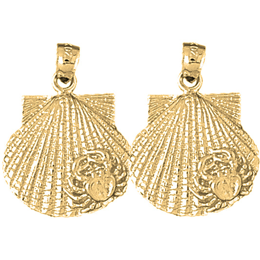 14K or 18K Gold 26mm Shell Earrings