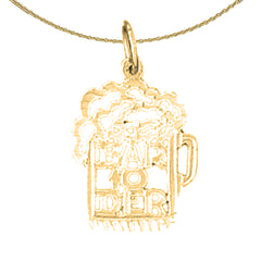 14K or 18K Gold Bartender "Bar 10 Der" Pendant